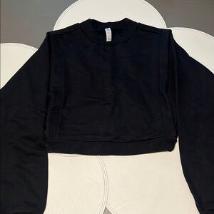 ALO Yoga Black Cropped Boxy Sweatshirt